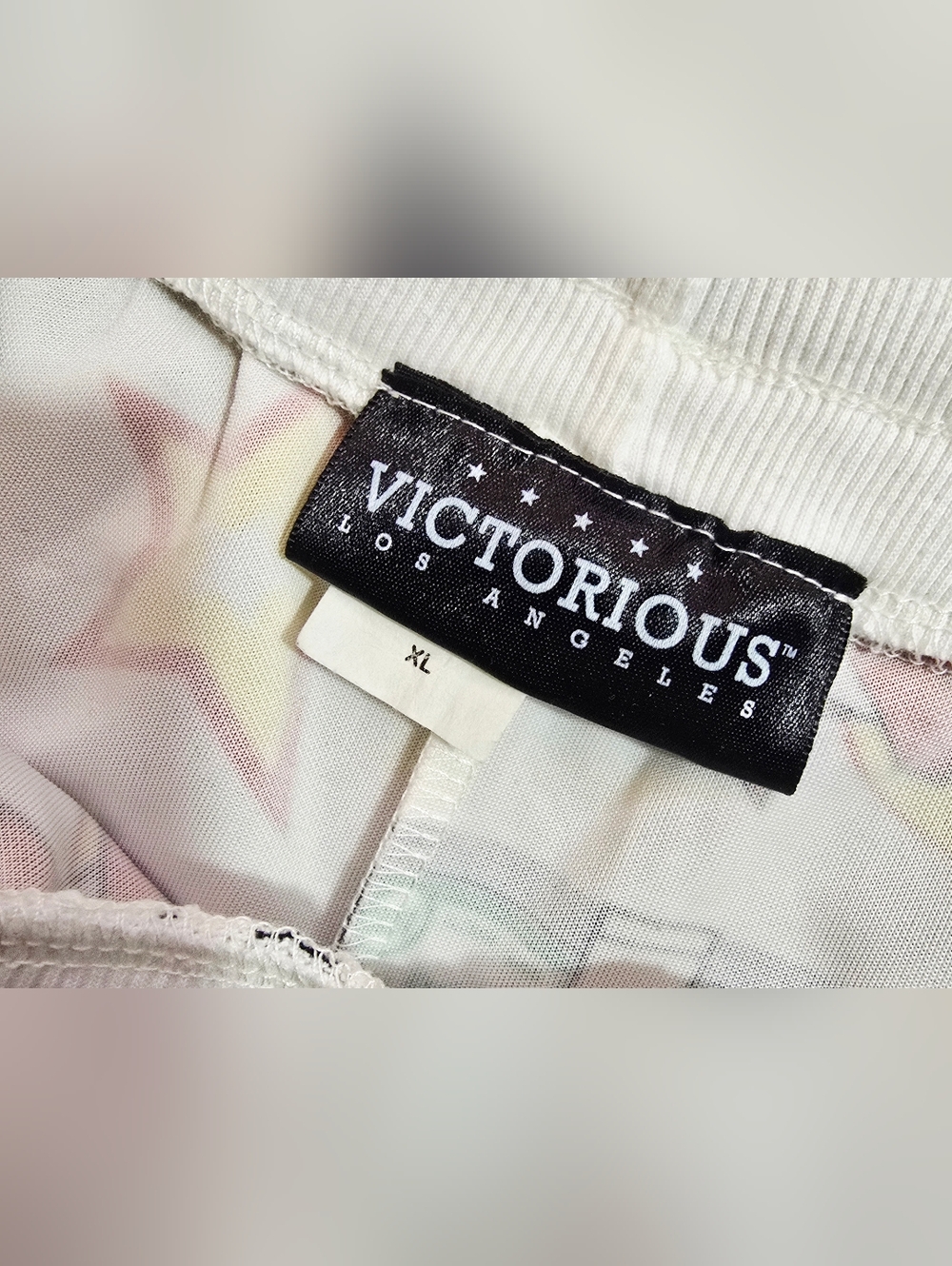 Victorious Los Angeles Emoji Money Print Long Shorts XL White Streetwear - Picture 5 of 7
